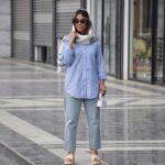 شومیز مانتویی راه راه ریز