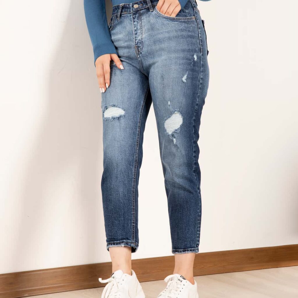 شلوار جین دخترونه مام فیت 13542 ZARA
