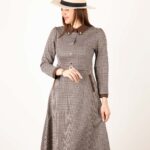 پیراهن زنانه یقه مردونه دو جیب سگگ دار