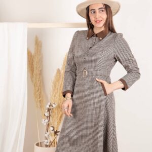 پیراهن زنانه یقه مردونه دوجیب سگگ دار