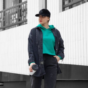 شومیز جین دخترونه اسپرت نگین دار MOBAMO