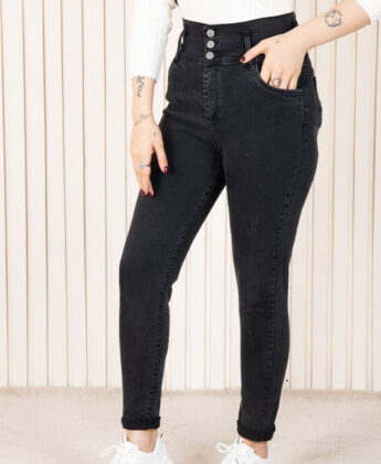 شلوارجین دخترونه کمر گنی 992 MOBAMO