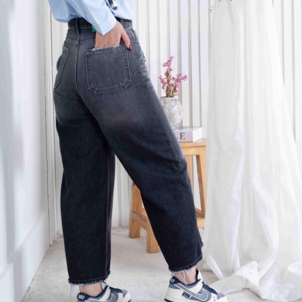 شلوار جین دخترونه کراپت واید لگ THREE JEANS 19148