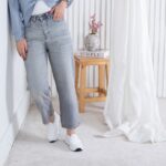 شلوار جین دخترونه واید لگ THREE JEANS 19023