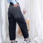 شلوار جین دخترونه کراپت واید لگ THREE JEANS 19148