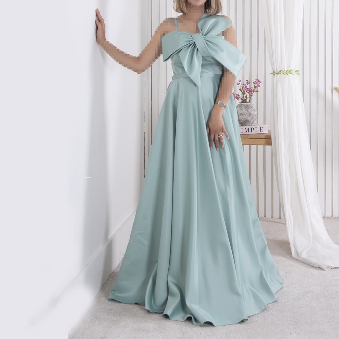 پیراهن مجلسی ساتن بندی پاپیونی GOLSHAN