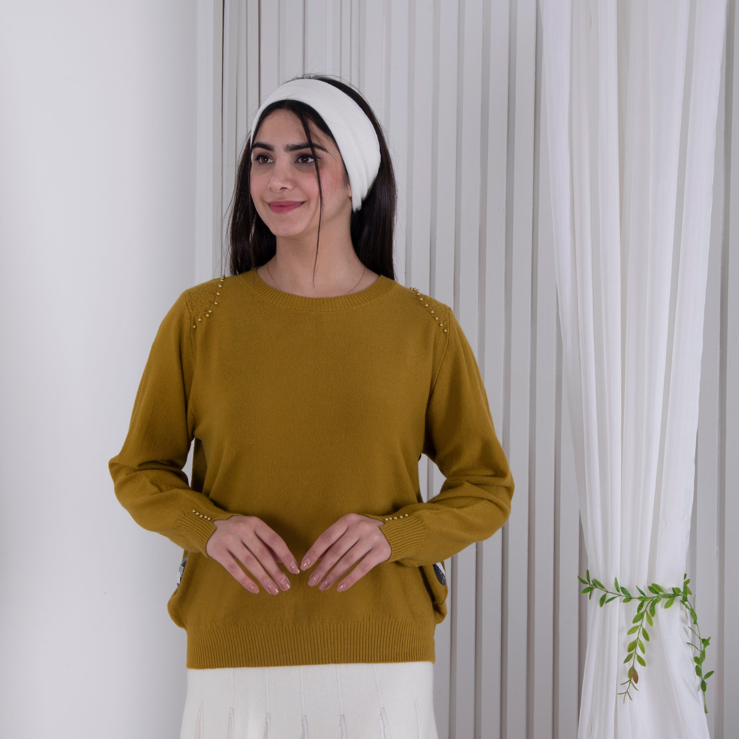 بافت دخترونه سرشونه گیپور مروارید