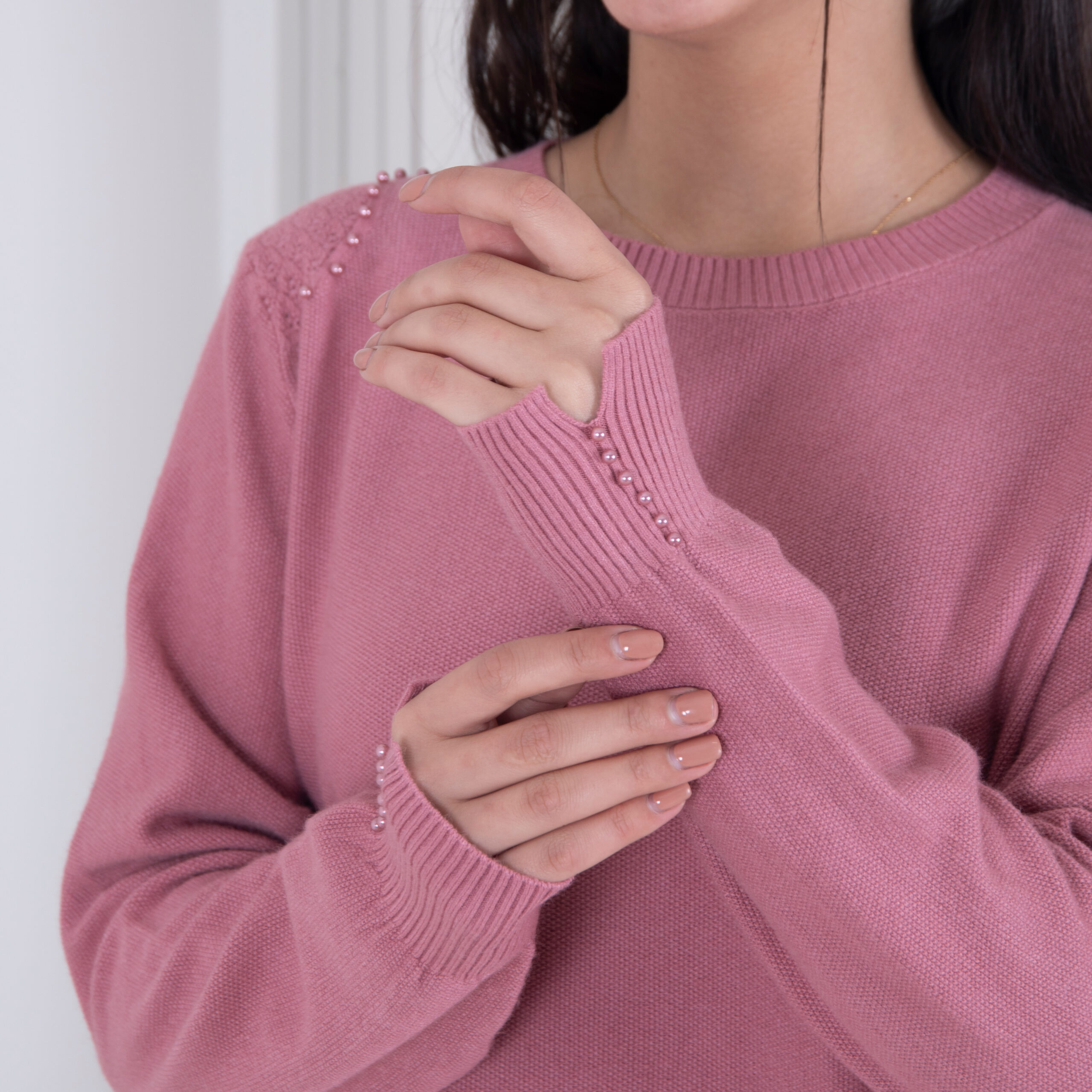 بافت دخترونه سرشونه گیپور مروارید