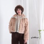 پالتو کوتاه خز یقه چرم ZENO - Image 7