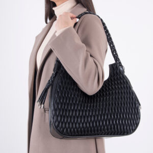 کیف چرم بافت حصیری تک بند