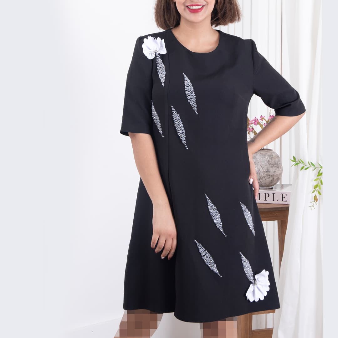 پیراهن استین کوتاه مروارید گل TAFFETA