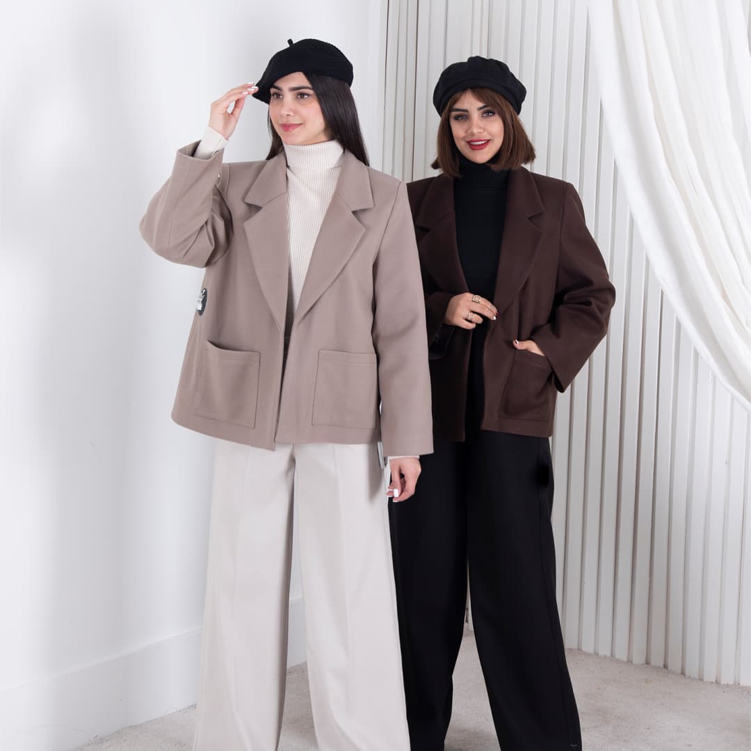 کت فوتر باکسی یقه انگلیسی دوجیبMOSSELLI