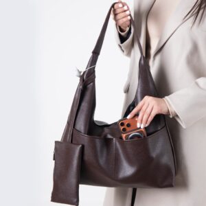 کیف چرم شل دوقلو دو جیب