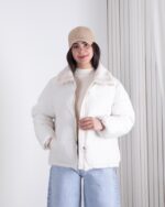 کاپشن دخترونه وارداتی یقه خز MEIZHIYIDUO