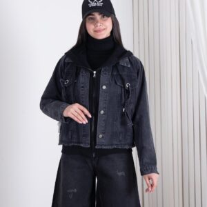 هودی و کت جین پایین ریش کمربنددارMOBAMO/118/7