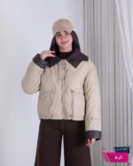 کاپشن وارداتی دخترونه یقه بافت XUEYUGE - Image 2