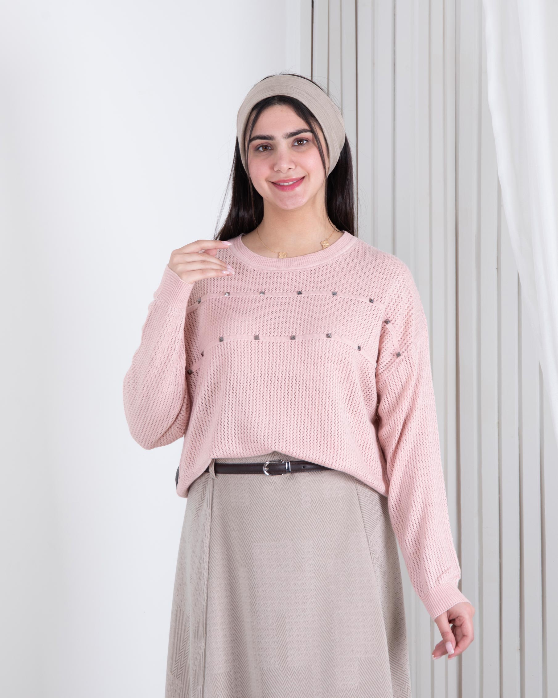 بلوز بافت دخترونه حصیری پرچی بلوز بافت دخترونه حصیری پرچی - Image 1