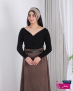 بلوز بافت دخترونه یقه پیچی - Image 9