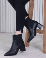 نیم بوت پاشنه چرم کشی HANDMADE