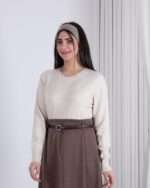 بلوز بافت دخترونه یقه گرد پاپیون