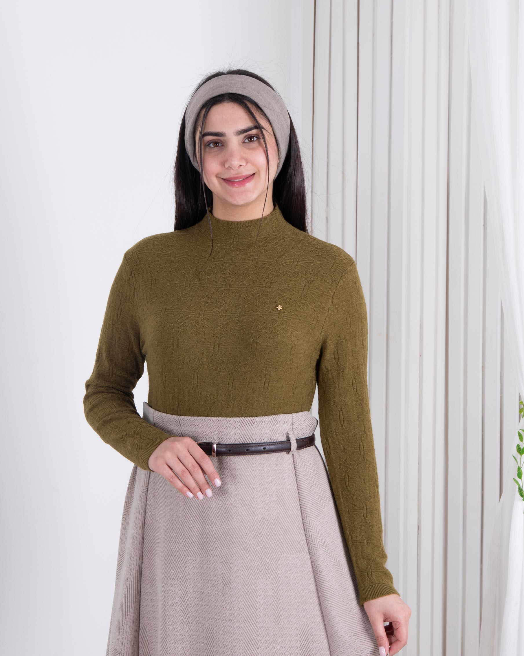 بلوز بافت دخترونه یقه 2 سانت برجسته بلوز بافت دخترونه یقه 2 سانت برجسته - Image 1