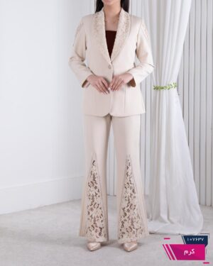 کت و شلوار یقه ارشال دانتل KENZO