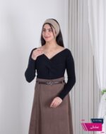 بلوز بافت دخترونه یقه پیچی - Image 8