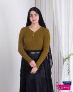 بلوز بافت یقه هفت 3دکمه فلزی - Image 8