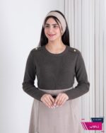 بلوز بافت کبریتی سرشونه دکمه MIU - Image 3