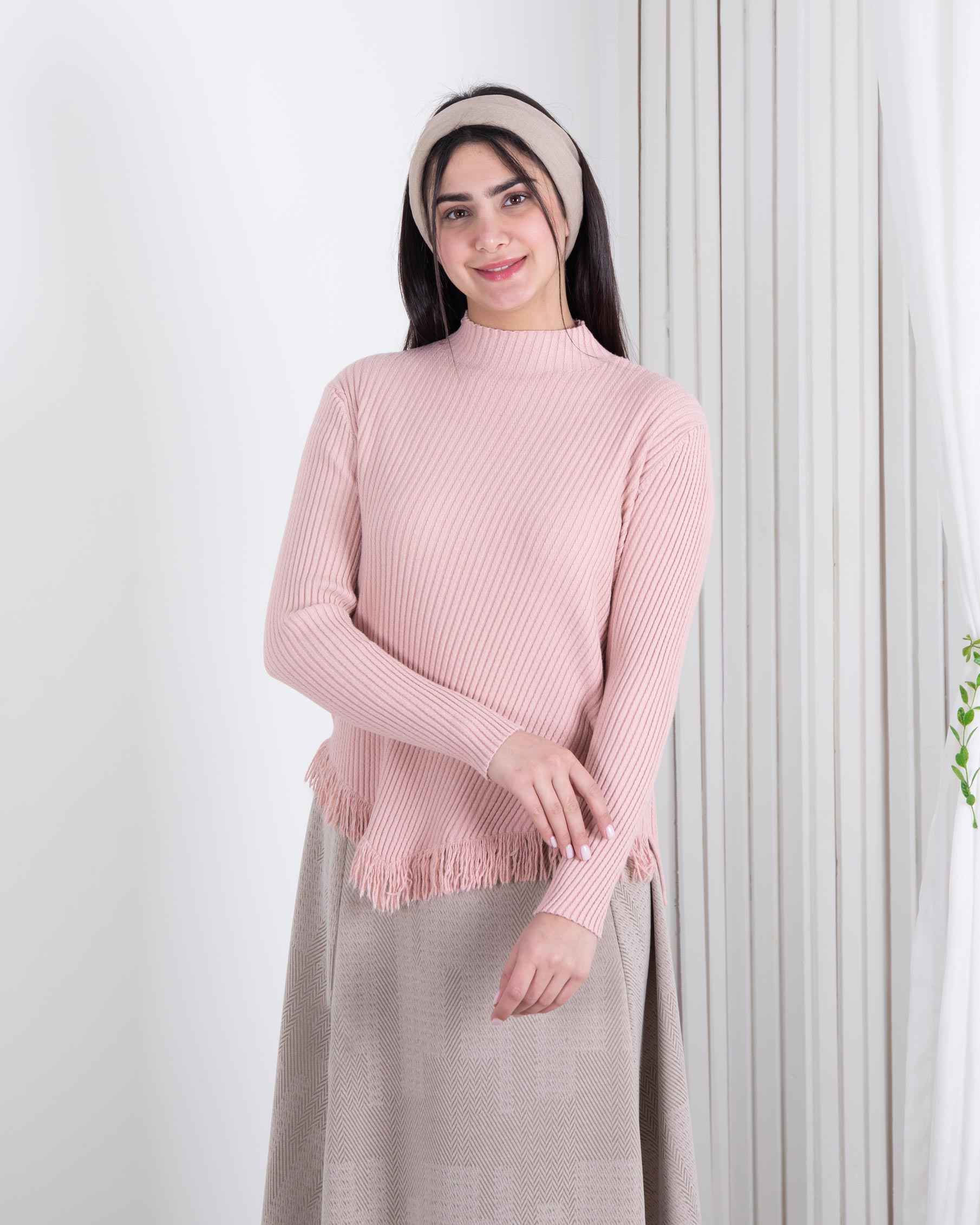 بلوز بافت دخترونه پایین ریش دار بلوز بافت دخترونه پایین ریش دار - Image 1