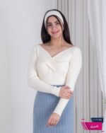 بلوز بافت دخترونه یقه پیچی - Image 7