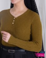 بلوز بافت یقه هفت 3دکمه فلزی - Image 7