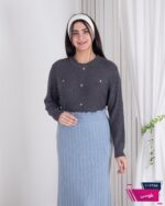 بلوز بافت دخترونه جیب نما مرواریدی - Image 5