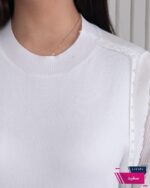 بلوز بافت کریستال آستین پلیسه - Image 5