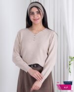 بلوز بافت دخترونه یقه هفت 3 دکمه برجسته - Image 5