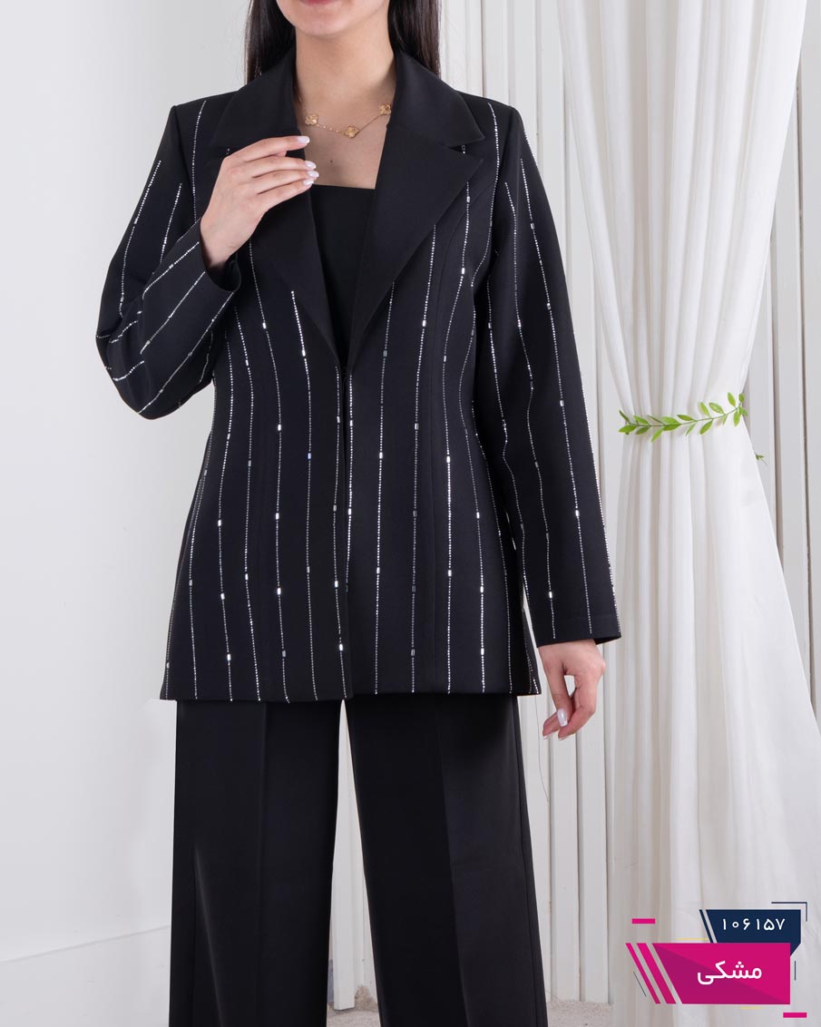 106157 کت دخترونه یقه آمریکایی نگین خطی CALIN - Image 1