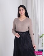 بلوز بافت دخترونه یقه هفت طرح جیب - Image 4