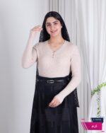 بلوز بافت یقه هفت 3دکمه فلزی - Image 6