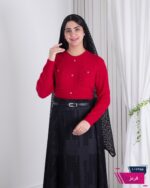 بلوز بافت دخترونه جیب نما مرواریدی - Image 4