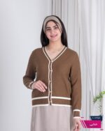 ژاکت بافت یقه هفت دکمه طلایی - Image 3