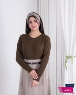 بلوز بافت دخترونه یقه گرد پاپیون - Image 5