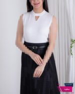 تاپ یقه باز مروارید - Image 5