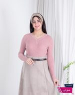 بلوز بافت یقه هفت 3دکمه فلزی - Image 5