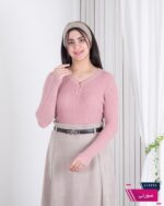 بلوز بافت یقه هفت 3دکمه فلزی - Image 4