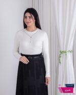 بلوز بافت دخترونه یقه زنجیر D - Image 6