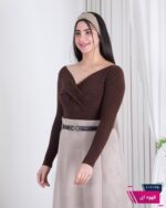 بلوز بافت دخترونه یقه پیچی - Image 3