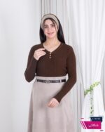 بلوز بافت یقه هفت 3دکمه فلزی - Image 3