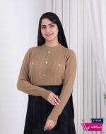 بلوز بافت دخترونه جلو دکمه جیب نما - Image 2