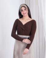 بلوز بافت دخترونه یقه پیچی