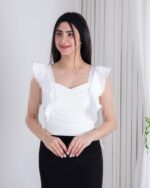 نیم تنه نرو دوزی استین حلقه ای BENITA